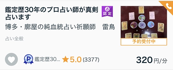 ココナラ占い電話_霊視当たる本物の占い師おすすめ_雷鳥さん