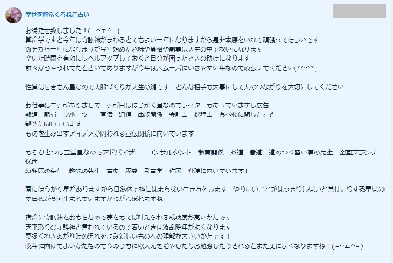 オンライン手相占い、ココナラ占い、当たると人気の幸せを呼ぶくろねこ占いさん_算命学