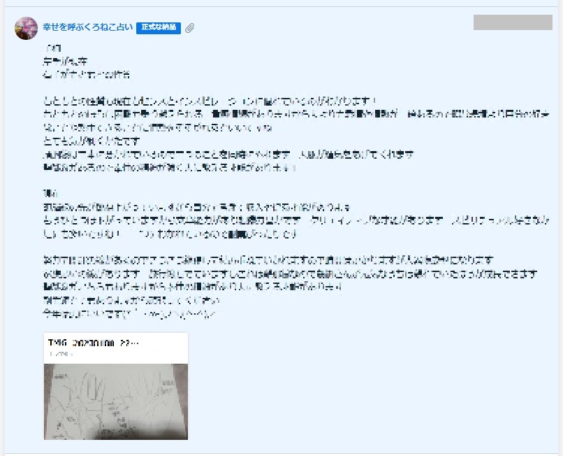 オンライン手相占い、ココナラ占い、当たると人気の幸せを呼ぶくろねこ占いさん_手相鑑定結果